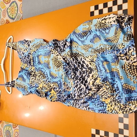 Signature by Sangria Dresses & Skirts - Signature by Sangria Women's Dress, Snakeskin (blue, gold, black & white) Print